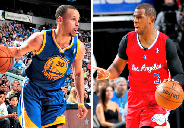 There's no love lost between Stephen Curry's Warriors and Chris Paul's Clippers. (Danny Bollinger and Glenn James/NBAE via Getty Images)